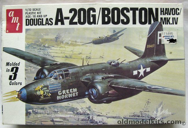 AMT-Matchbox 1/72 Douglas Boston IV or Havoc A-20G  - USAF or Free French, 7126 plastic model kit